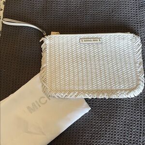 Michael Kors White Textured Wristlet